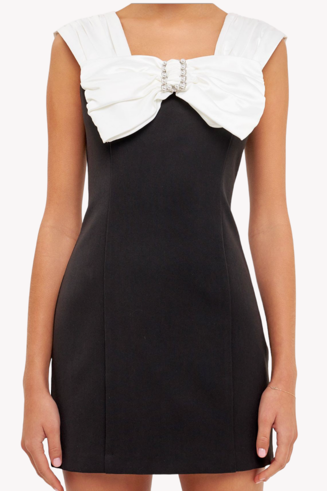 Desiré Satin Contrast Bow Dress