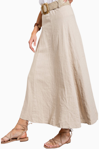 Miranda Linen Flowy Maxi Skirt