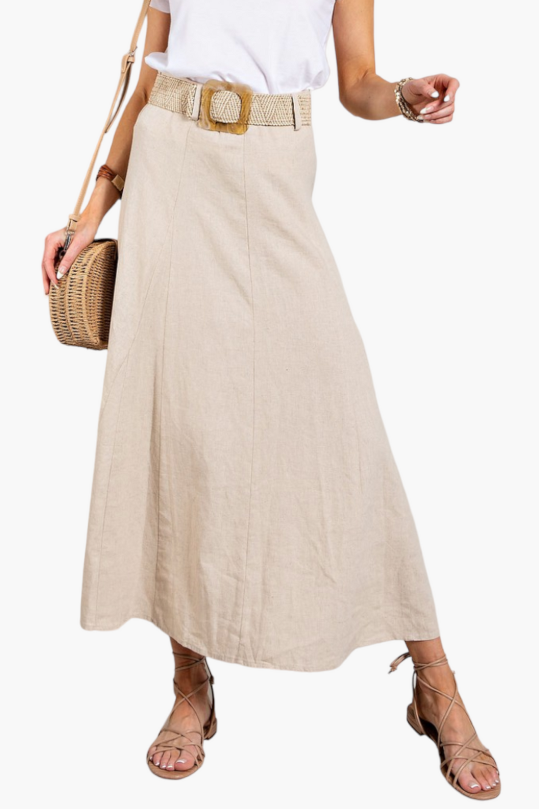 Miranda Linen Flowy Maxi Skirt